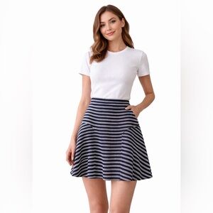 J. Crew Factory Black and White Striped Skirt 4